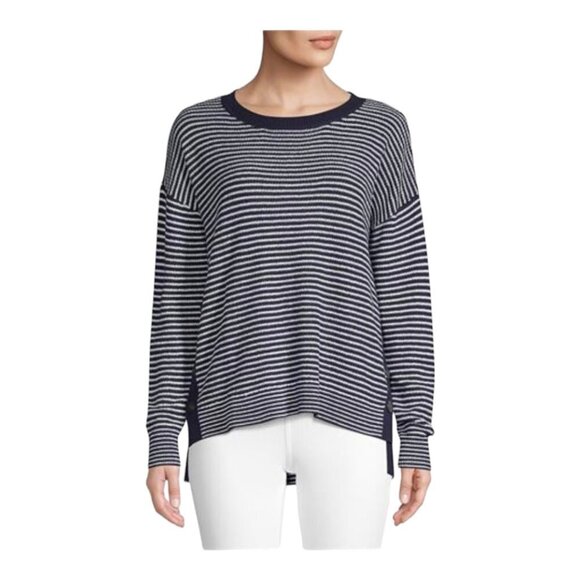 Lord & Taylor Striped Stitch Button-Slit Sweater - Picture 8 of 8